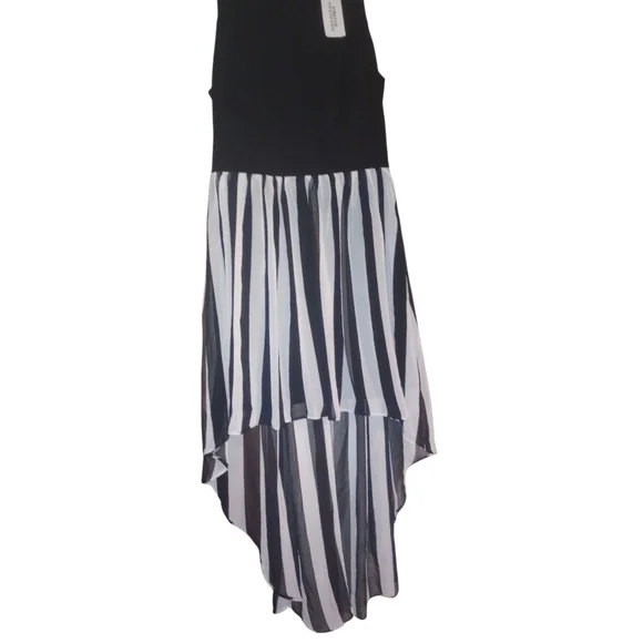 Forever 21 Black and White Striped Asymmetrical Dress - Picture 2 of 6